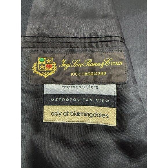 Bloomingdales Loro Piana Italy Mens 100% Cashmere Drew Sport Coat Sz 46L Black - Picture 5 of 6